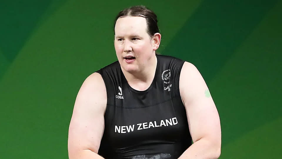 Seen here, transgender Kiwi weightlifter Laurel Hubbard.