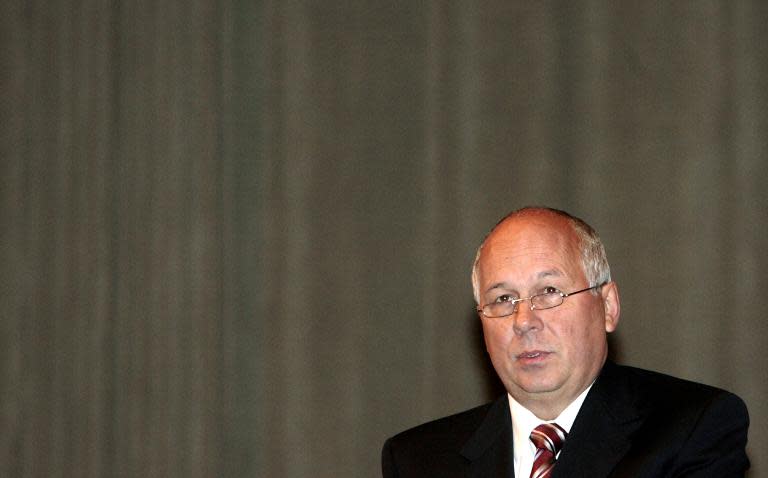 The head of state-owned Rostec, Sergei Chemezov, speaks in Moscow on September 28, 2007