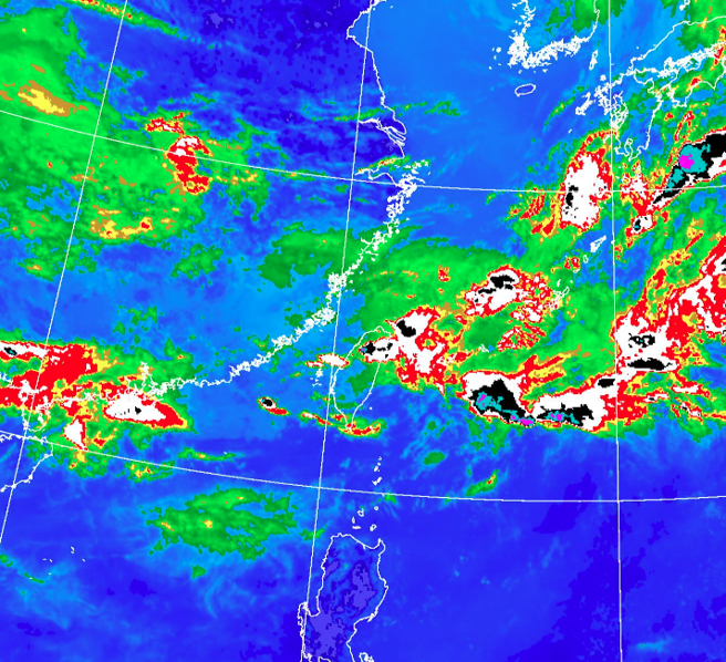 本周鋒面滯留在台灣。(翻攝自氣象署)