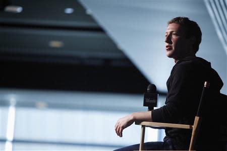 Facebook CEO Mark Zuckerberg sits for audience questions in an onstage interview for the Atlantic Magazine in Washington, September 18, 2013. REUTERS/Jonathan Ernst