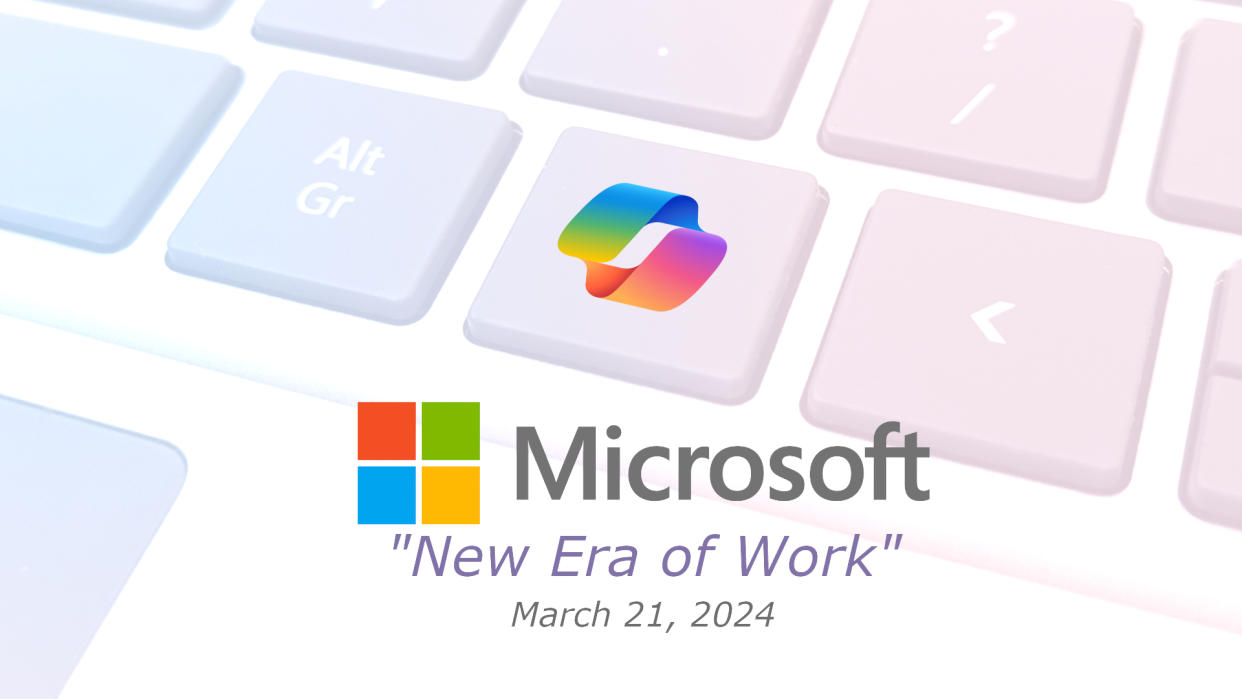  Microsoft 'New Era of Work' event poster. 