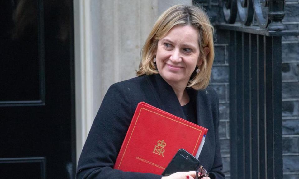 The work and pensions secretary, Amber Rudd, leaves No 10