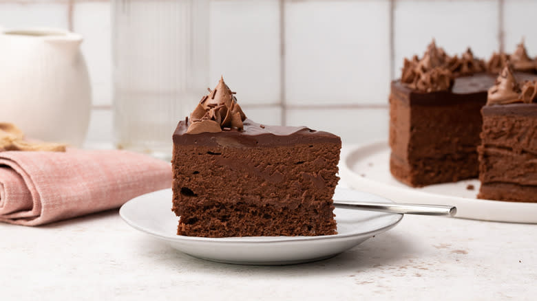chocolate mousse cake slice