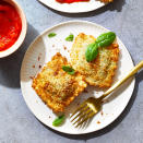 <p>These crispy ravioli are perfect for dipping and make an excellent appetizer at any gathering. Choose any flavored ravioli you like, such as beef, cheese and/or spinach. <a href="https://www.eatingwell.com/recipe/8013440/air-fryer-ravioli-with-marinara-sauce/" rel="nofollow noopener" target="_blank" data-ylk="slk:View Recipe;elm:context_link;itc:0;sec:content-canvas" class="link ">View Recipe</a></p>