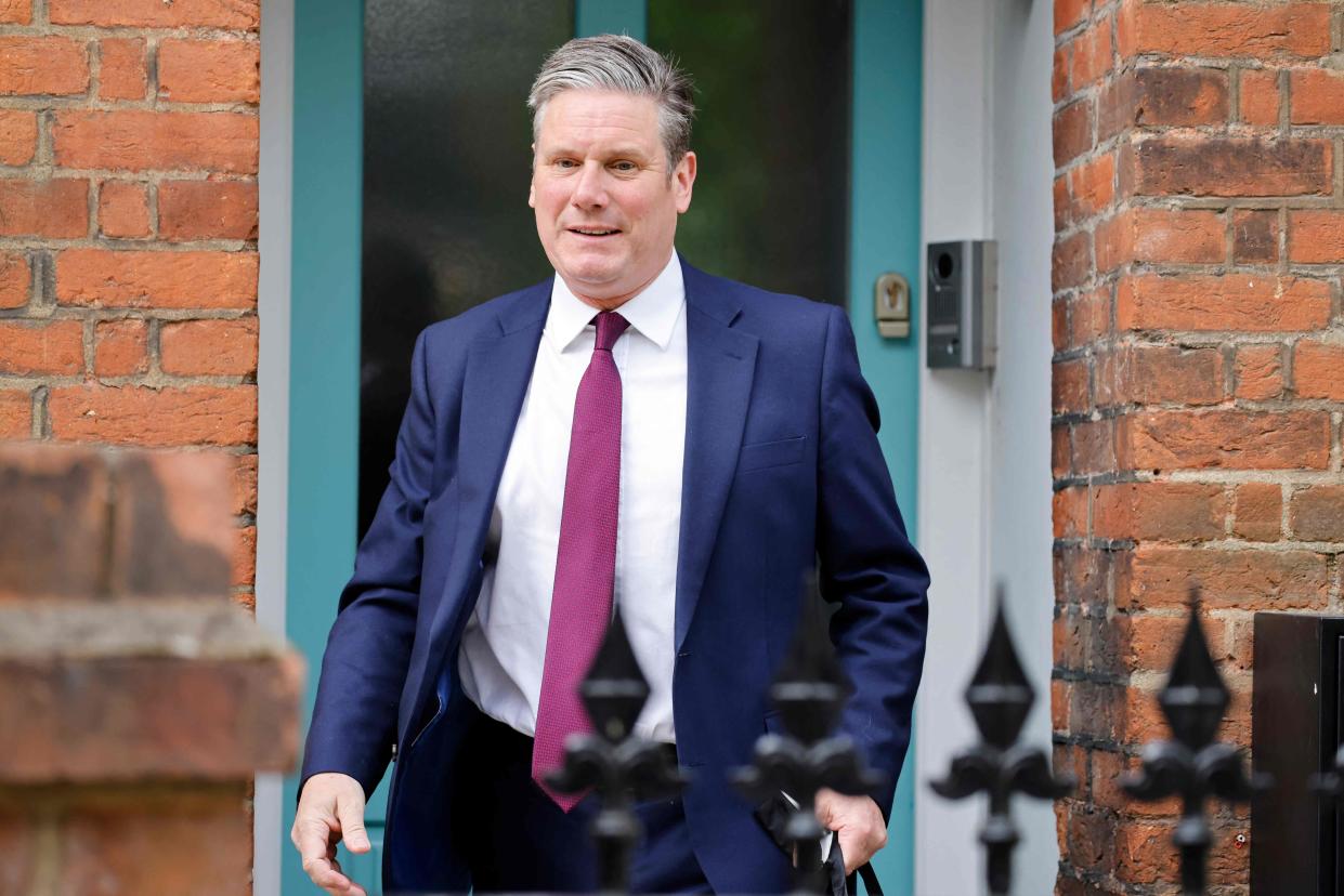 Keir Starmer leaves his home in North London (AFP via Getty Images)