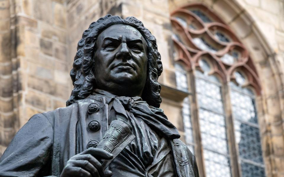 A statue of JS Bach outside St Thomas Church, Leipzig, where he was music director