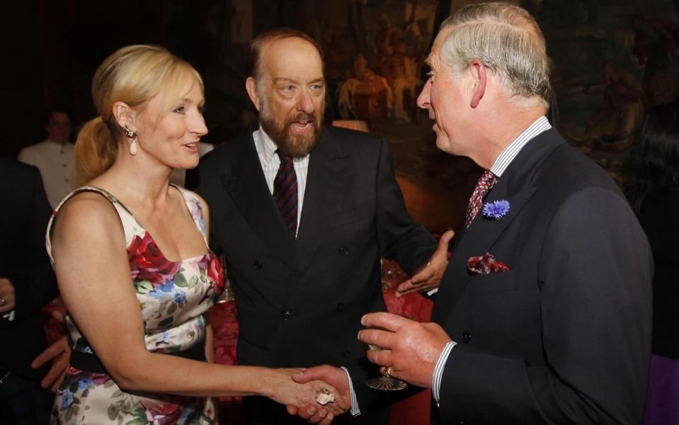 Marc Ellington, in his capacity as founder of the Scottish Traditional Skills Training Centre, with JK Rowling and Prince Charles in 2010 - Danny Lawson/PA