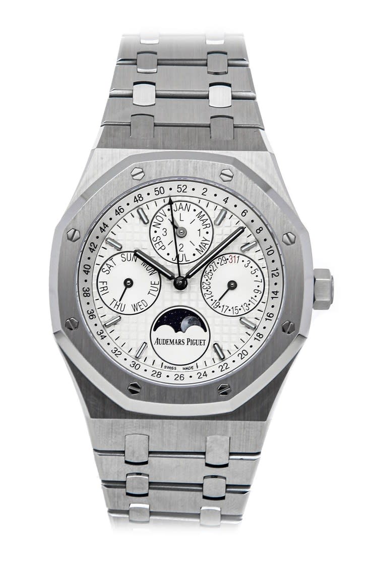 The Audemars Piguet Royal Oak Perpetual calendar dealers are hoarding because Mayer wore the piece in GQ.