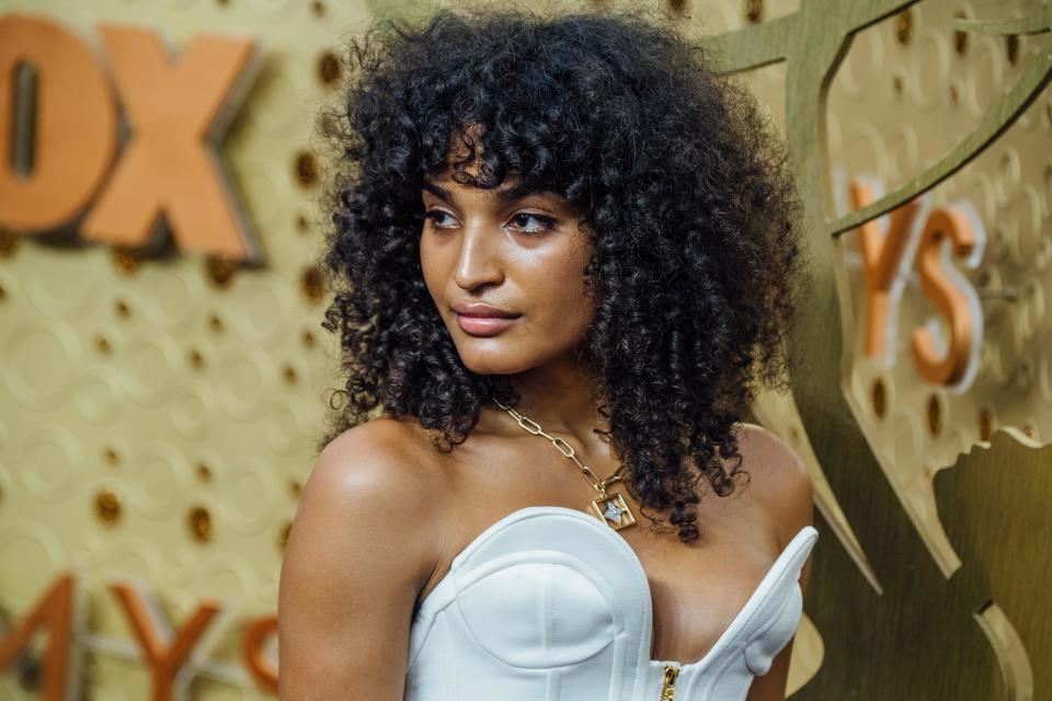 Indya Moore wearing Louis Vuitton jewellery to the 2019 Emmy Awards (Getty Images)