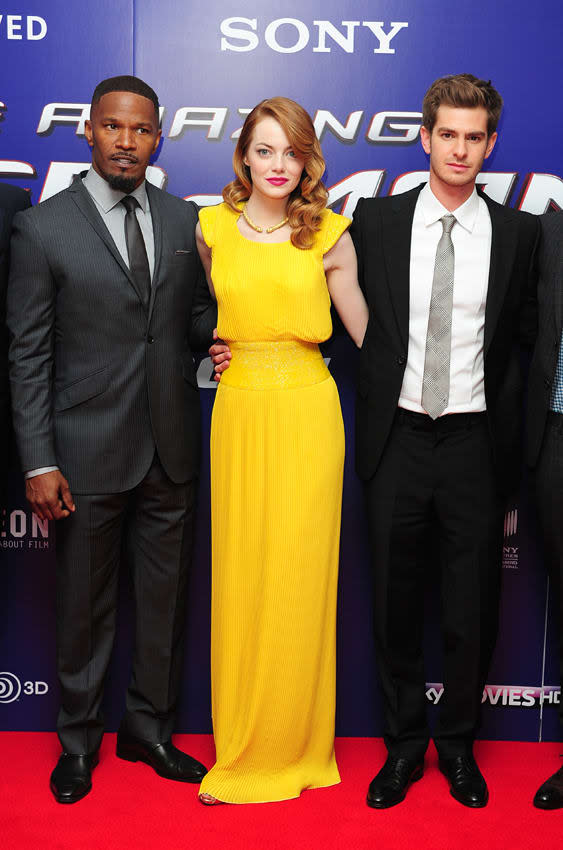 Jamie Foxx, Emma Stone y Andrew Garfield se conocieron en 2011 en el rodaje de Spiderman