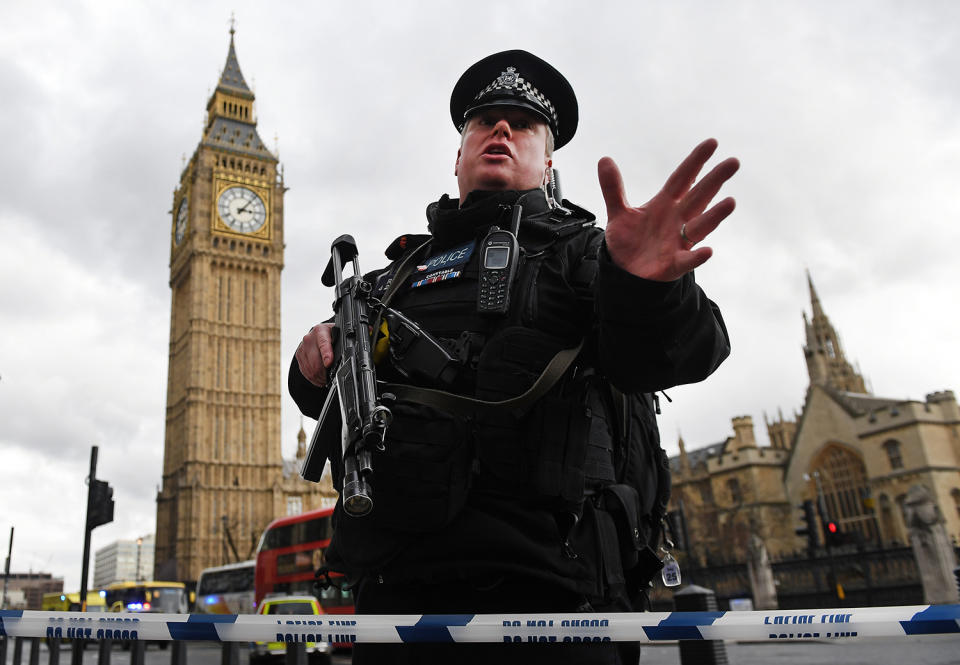 Police outside Houses of Parliament