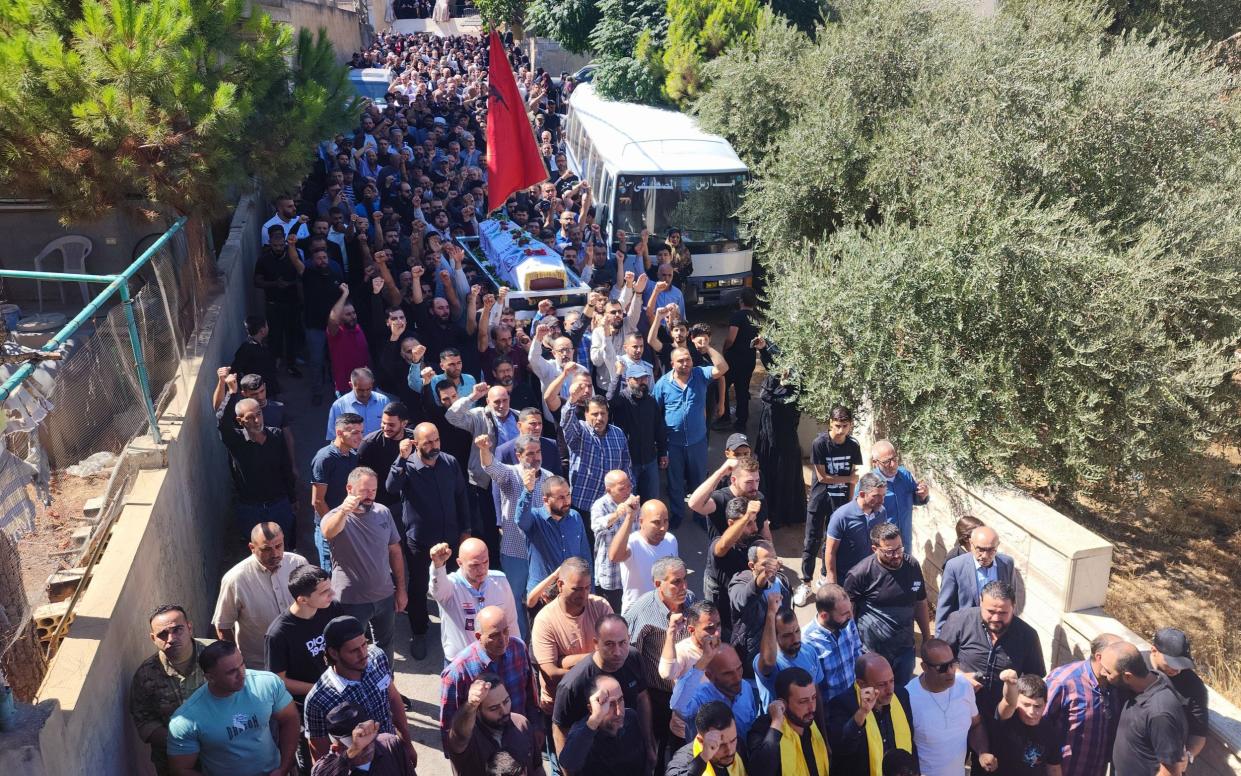 Hundreds attended the funeral in Beqaa, eastern Lebanon