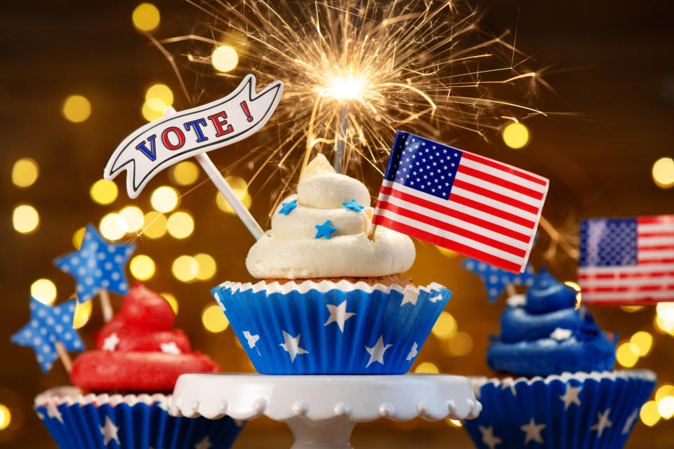 Patriotic American Cupcakes With Text Vote