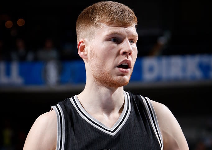 San Antonio Spurs big man Davis Bertans earned his first career ejection in the NBA. (Getty Images)