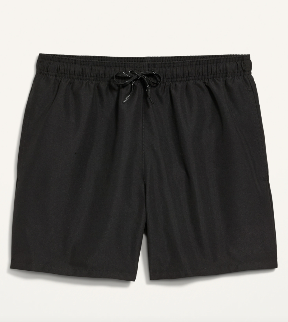 Solid Colour Swim Trunks in Black (Photo via Old Navy)