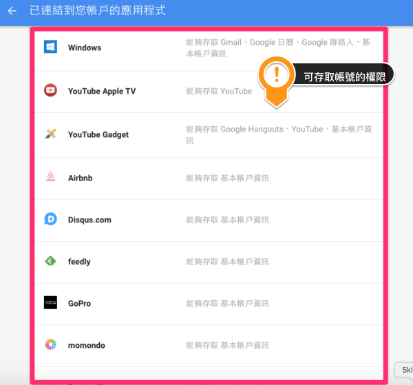 [教學] 檢查自己的 Google 隱私帳戶資料是否被不明應用程式存取！