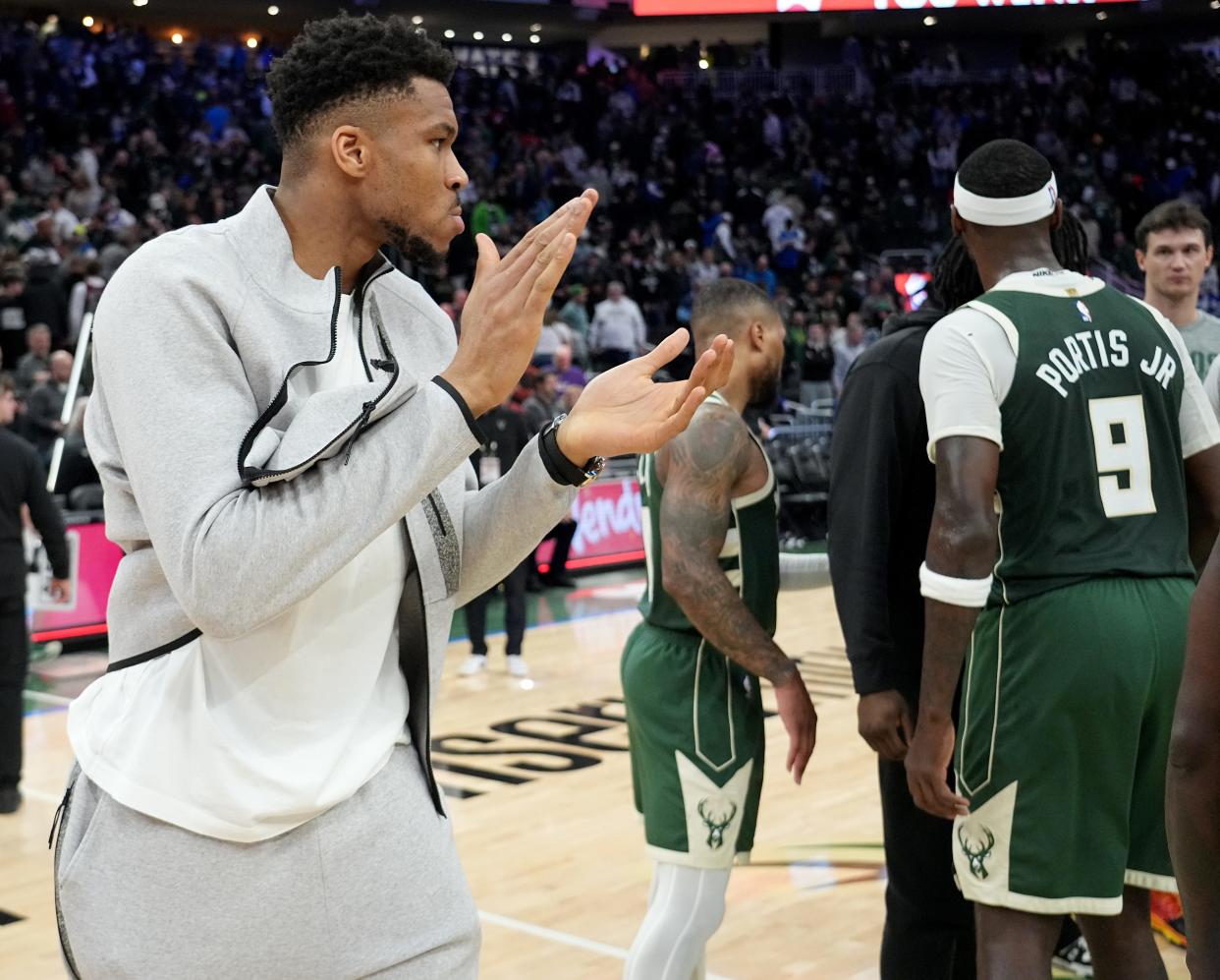 Giannis Antetokounmpo is out for tonight's playoff game against the Indiana Pacers.