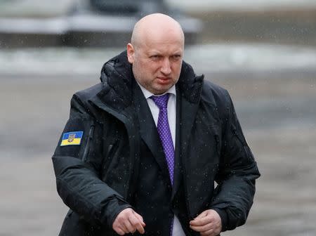 Secretary of the National Security and Defence Council of Ukraine Oleksandr Turchynov arrives for a meeting with Lithuanian President Dalia Grybauskaite in Kiev, Ukraine, December 12, 2016. REUTERS/Gleb Garanich