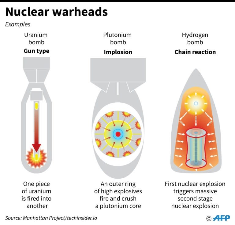 Different types of nuclear warhead