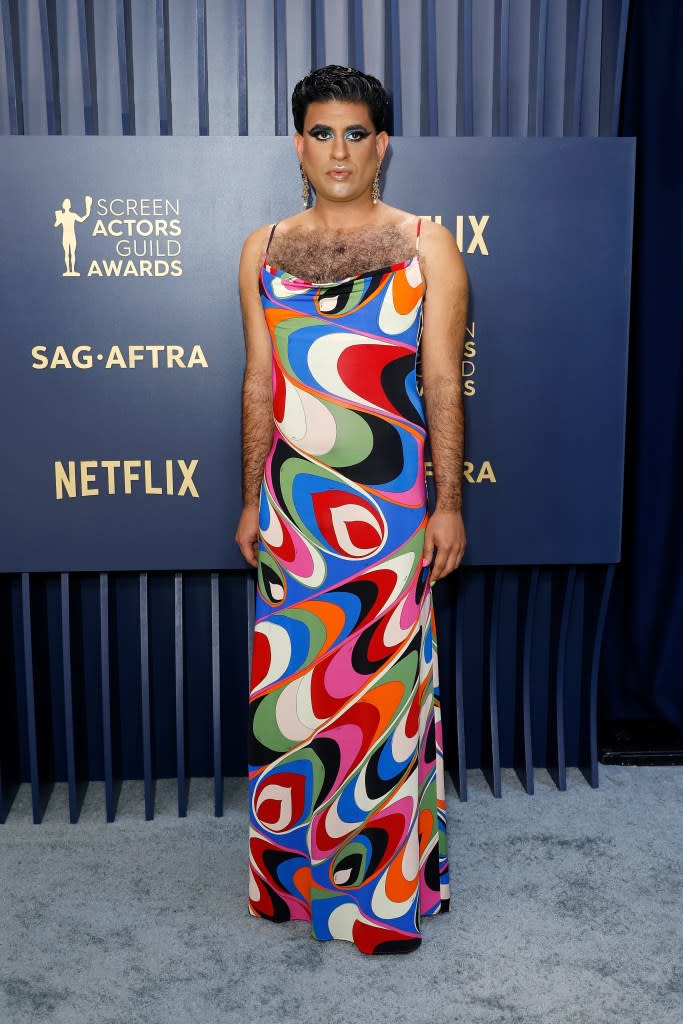 Alok Vaid-Menon attends the 30th Annual Screen Actors Guild Awards at Shrine Auditorium and Expo Hall on February 24, 2024 in Los Angeles, California.