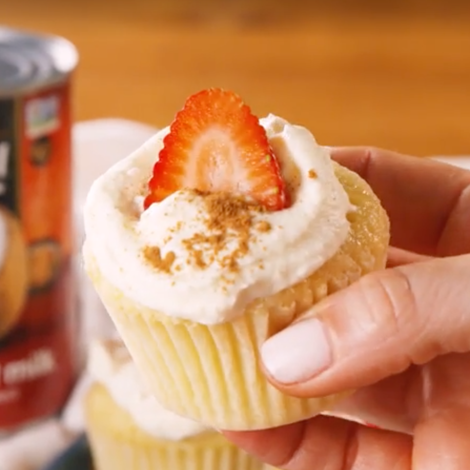 Tres Leches Coconut Cupcakes