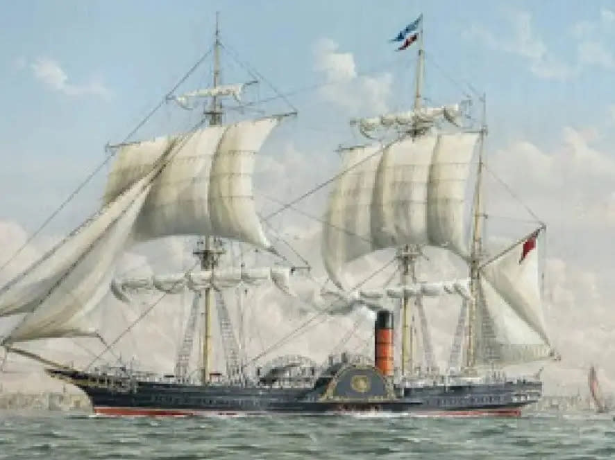 Gemälde der Britannia von 1840. - Copyright: Cunard Line