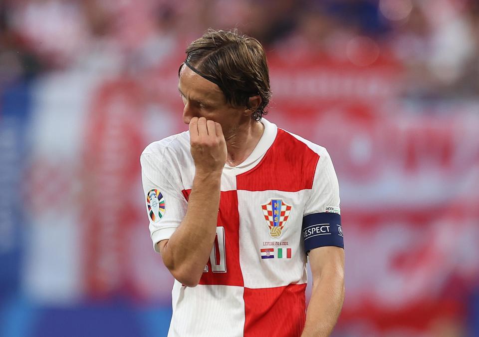 Luka Modric al acabar el partido entre Croacia e Italia de la Eurocopa. (Crystal Pix/MB Media/Getty Images)