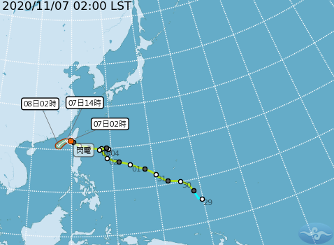 中央氣象局今天上午8時30分解除輕度颱風閃電陸上颱風警報，受颱風外圍環流影響，高雄、屏東及澎湖應防局部大雨。台灣附近各海面風強浪大，但隨著東北風增強，大台北及東北部地區有短暫陣雨，並有局部大雨發生的機率，其他地區也可能有局部短暫陣雨。