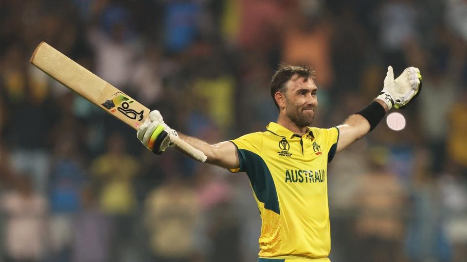 Magnificent Maxwell: The Australia all-rounder hit an amazing double century to seal a spot in the semi-finals (Getty Images)