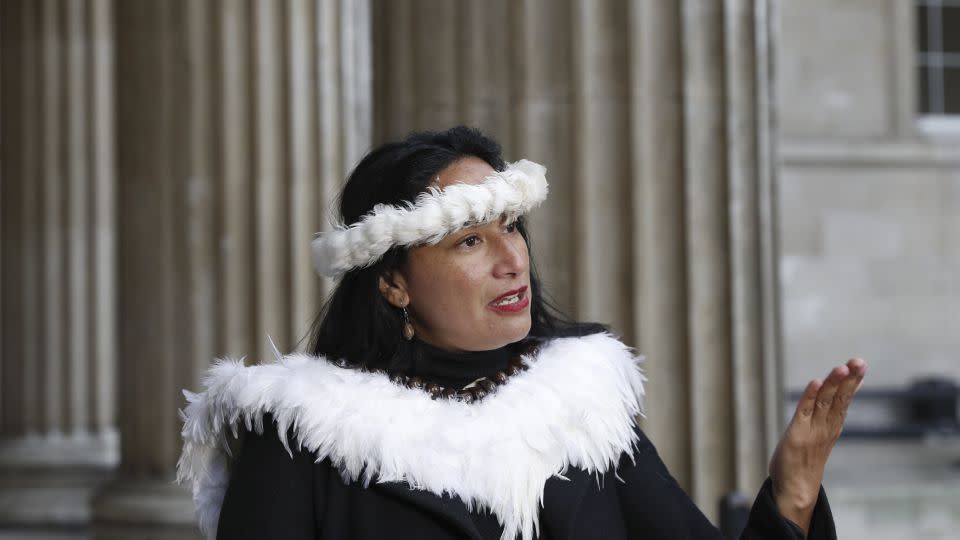 Former governor of Eastern Island Tarita Alarcón Rapu is pictured during a visit to the British Museum in 2018. - Adrian Dennis/AFP/Getty Images