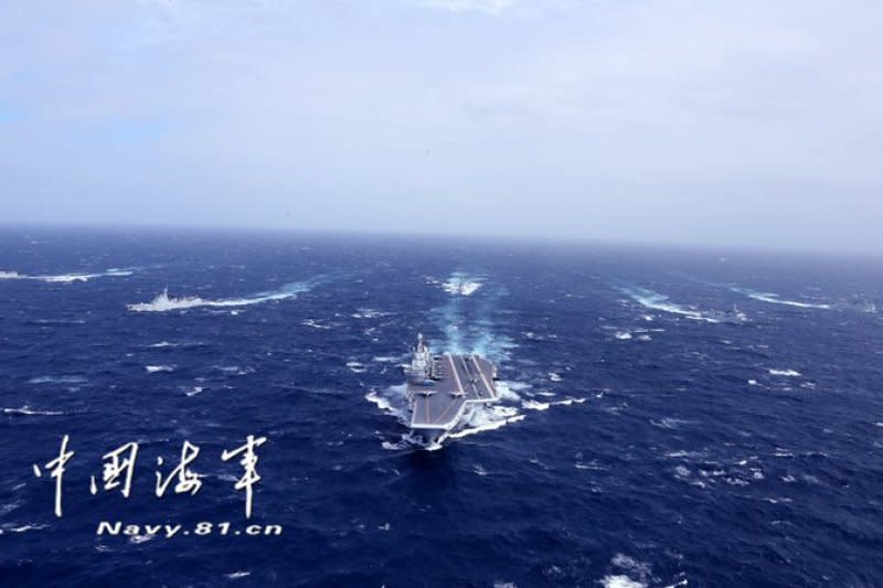 中國海軍的遼寧號航艦編隊。（中國海軍網）
