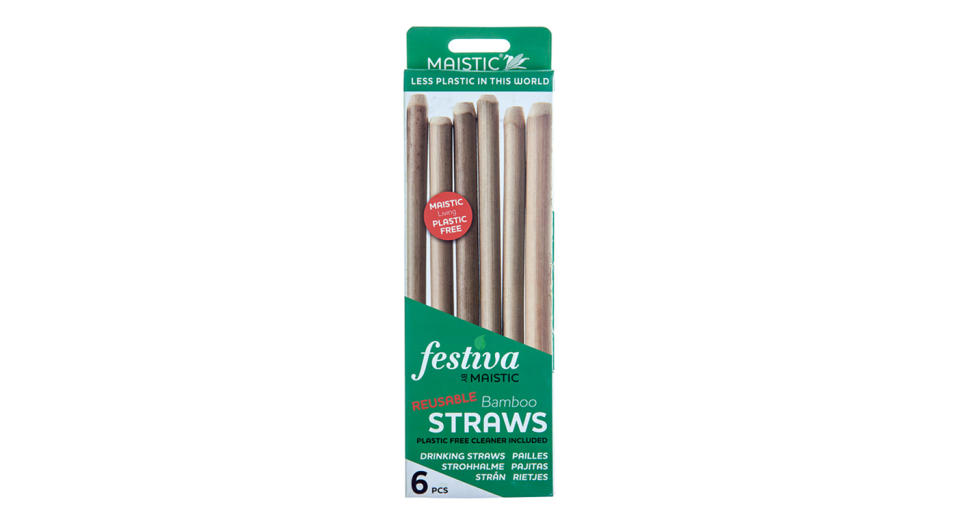 Maistic Natural Drinking Bamboo Straws 6 Pack