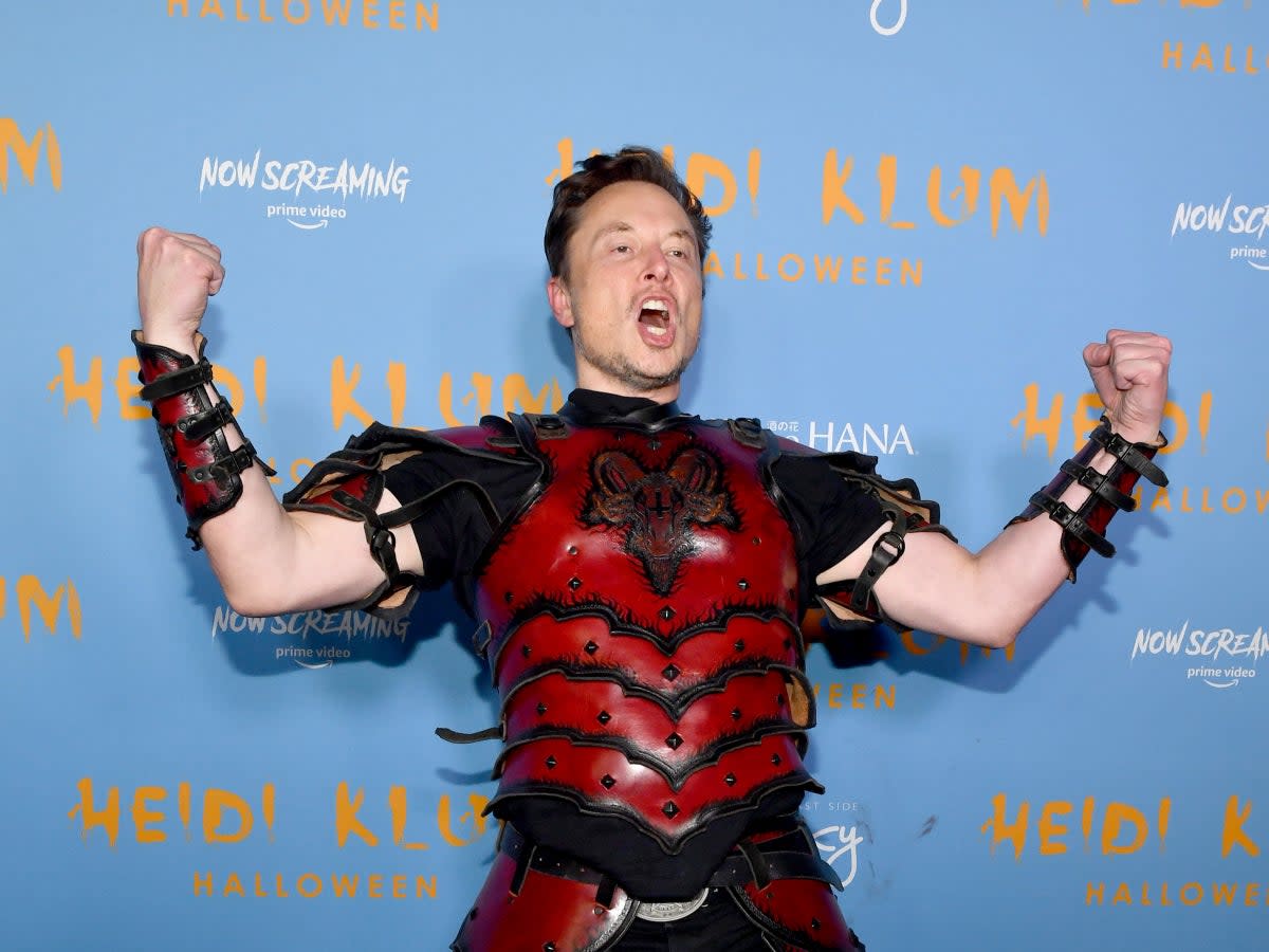 Elon Musk attends Heidi Klum’s 21st Annual Halloween Party presented by Now Screaming x Prime Video and Baileys Irish Cream Liqueur at Sake No Hana at Moxy Lower East Side on 31 October 2022 in New York City (Getty Images for Heidi Klum)