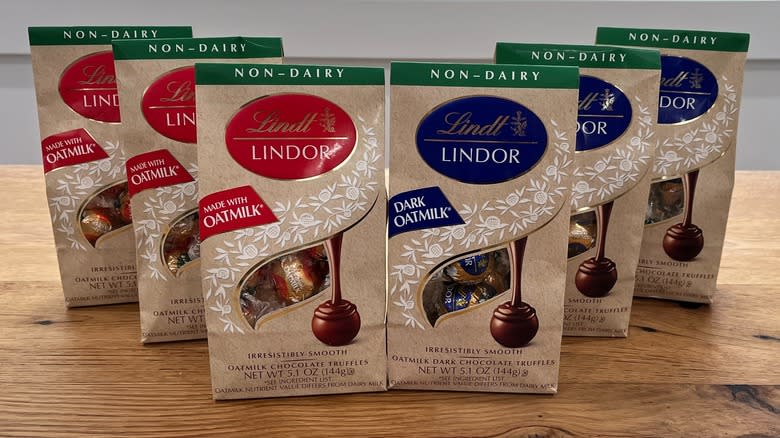 Lindt Lindor oatmilk truffles bagged