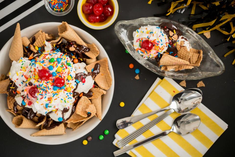 <p>Every day is sundae.</p><p>Get the recipe from <a href="https://www.delish.com/cooking/videos/a45515/hot-fudge-sundae-nachos-are-nacho-normal-dessert/" rel="nofollow noopener" target="_blank" data-ylk="slk:Delish;elm:context_link;itc:0;sec:content-canvas" class="link ">Delish</a>.</p>
