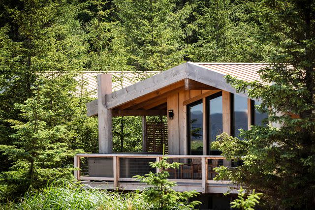 <p>Courtesy of Haida Tourism</p> A guest cabin at Haida House at Tllaal, in British Columbia.