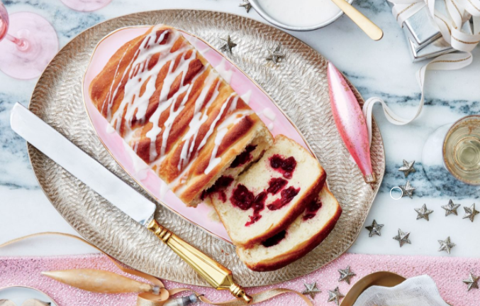 Cranberry Pull-Apart Bread with Orange-Cream Cheese Icing