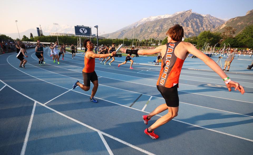 High School athletes gather at BYU in Provo to compete for the state track and field championships on Saturday, May 20, 2023. | Scott G Winterton, Deseret News