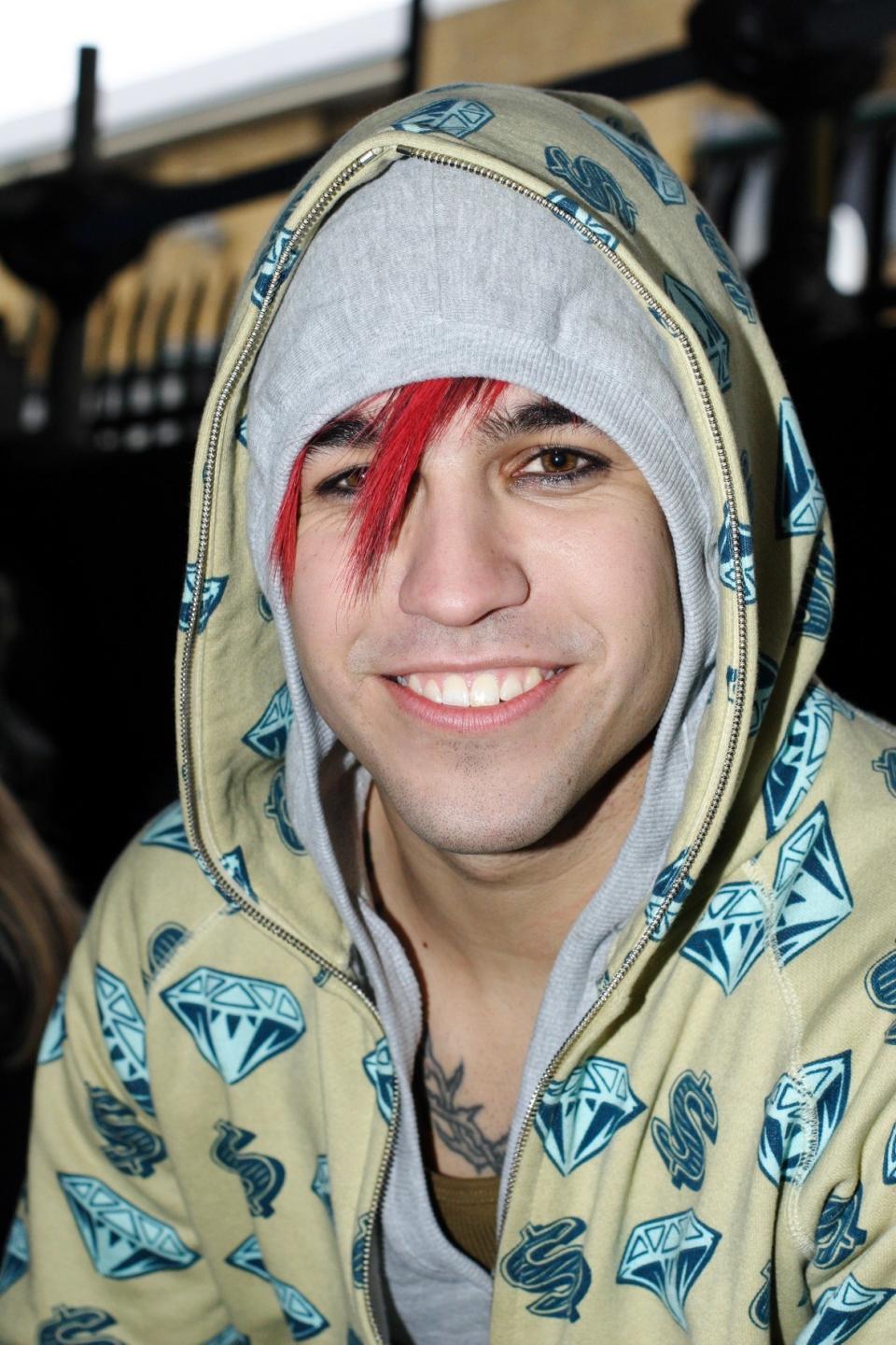 Closeup of Pete Wentz smiling