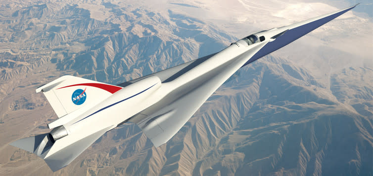 <span class="caption">How NASA’s ‘quiet’ supersonic plane might look.</span> <span class="attribution"><span class="source">NASA</span></span>