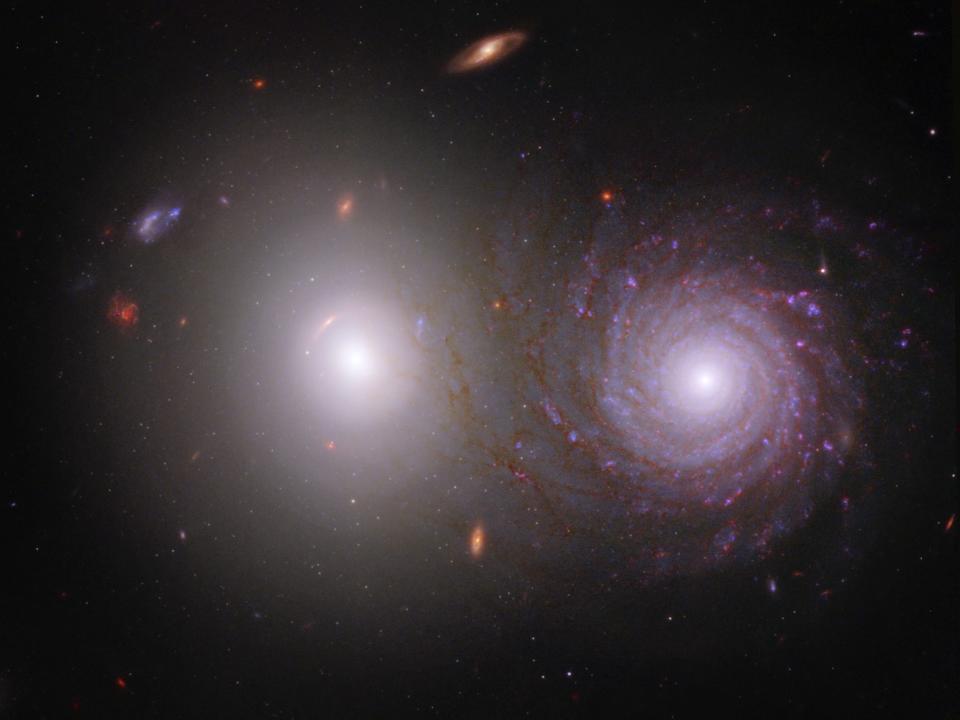 This image of galaxy pair VV 191 includes near-infrared light from Webb, and ultraviolet and visible light from Hubble.