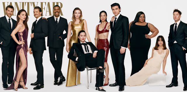 <p>Photographed and Directed by Gordon von Steiner @gvsgvs</p> From L: Bradley Cooper, Natalie Portman, Pedro Pascal, Colman Domingo, Jodie Comer, Lily Gladstone, Greta Lee, Charles Melton, Da'Vine Joy Randolph, Jenna Ortega and Barry Keoghan for <em>Vanity Fair</em>'s 30th annual Hollywood issue
