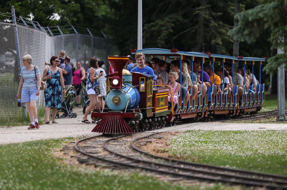 The Lakeside Park train was filled with passengers for most of the day Saturday, June 12, 2021 during Walleye Weekend at Lakeside Park in Fond du Lac, Wis. Doug Raflik/USA TODAY NETWORK-Wisconsin