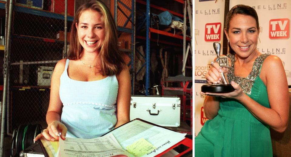 Kate Ritchie behind the scenes on Home and Away and with her Silver Logie for Most Popular Actress. 