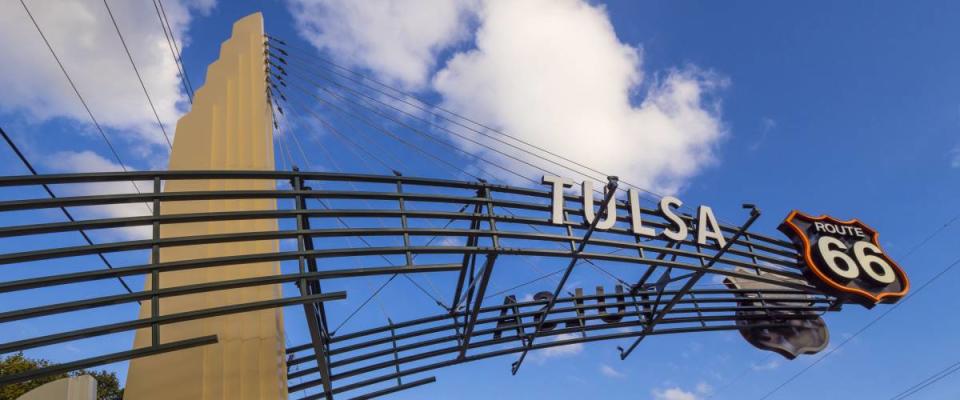 The famous Route 66 Gate in Tulsa Oklahoma