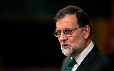 Mariano Rajoy was forced from office on June 1 amid a corruption scandal - Credit: OSCAR DEL POZO/AFP/Getty Images