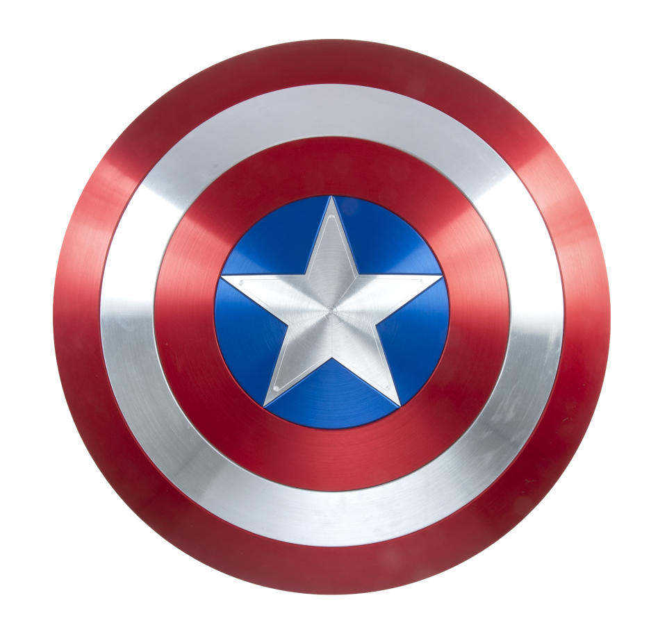 A shield for ‘Captain America’ starring Chris Evans that’s in the Julien’s Auctions TCM sale. - Credit: Julien's Auctions