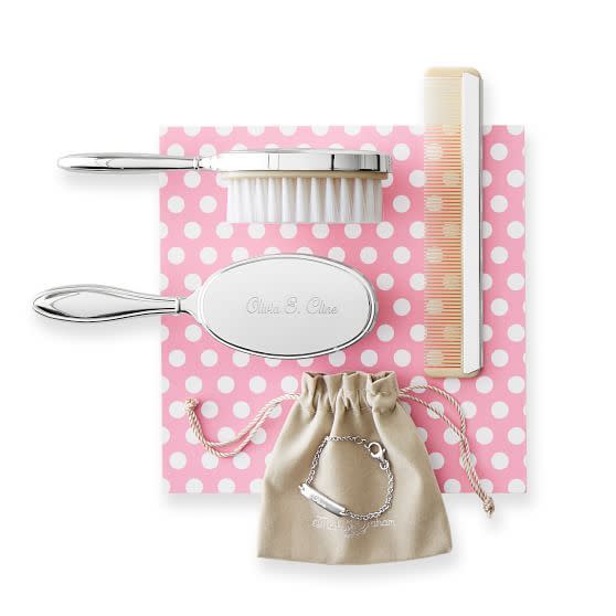 Sterling Silver Baby Brush and Comb
