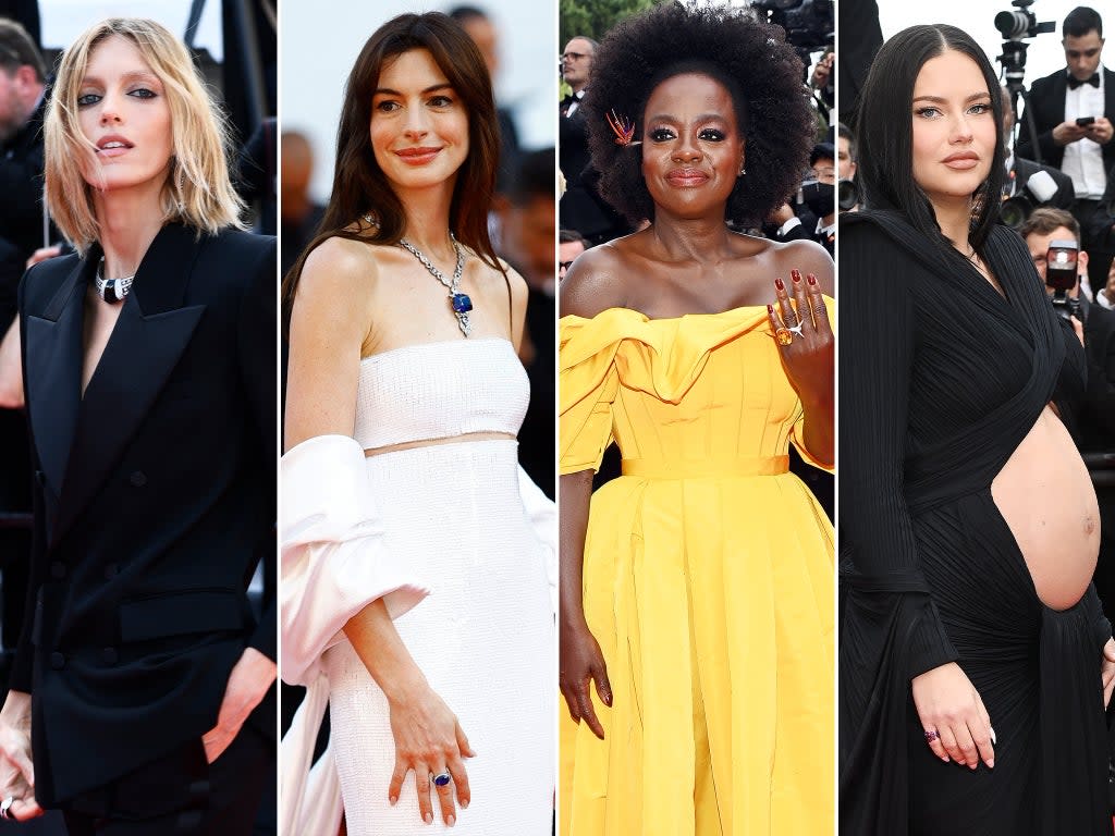 Anja Rubik, Anne Hathaway, Viola Davis and Adriana Lima at Cannes 2022 (Getty)