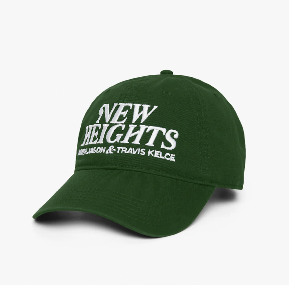 <p><a href="https://www.homage.com/collections/new-heights/products/new-heights-hat?variant=41475835068504" rel="nofollow noopener" target="_blank" data-ylk="slk:Shop Now;elm:context_link;itc:0;sec:content-canvas" class="link ">Shop Now</a></p><p>Homage</p><p>$36.00</p>